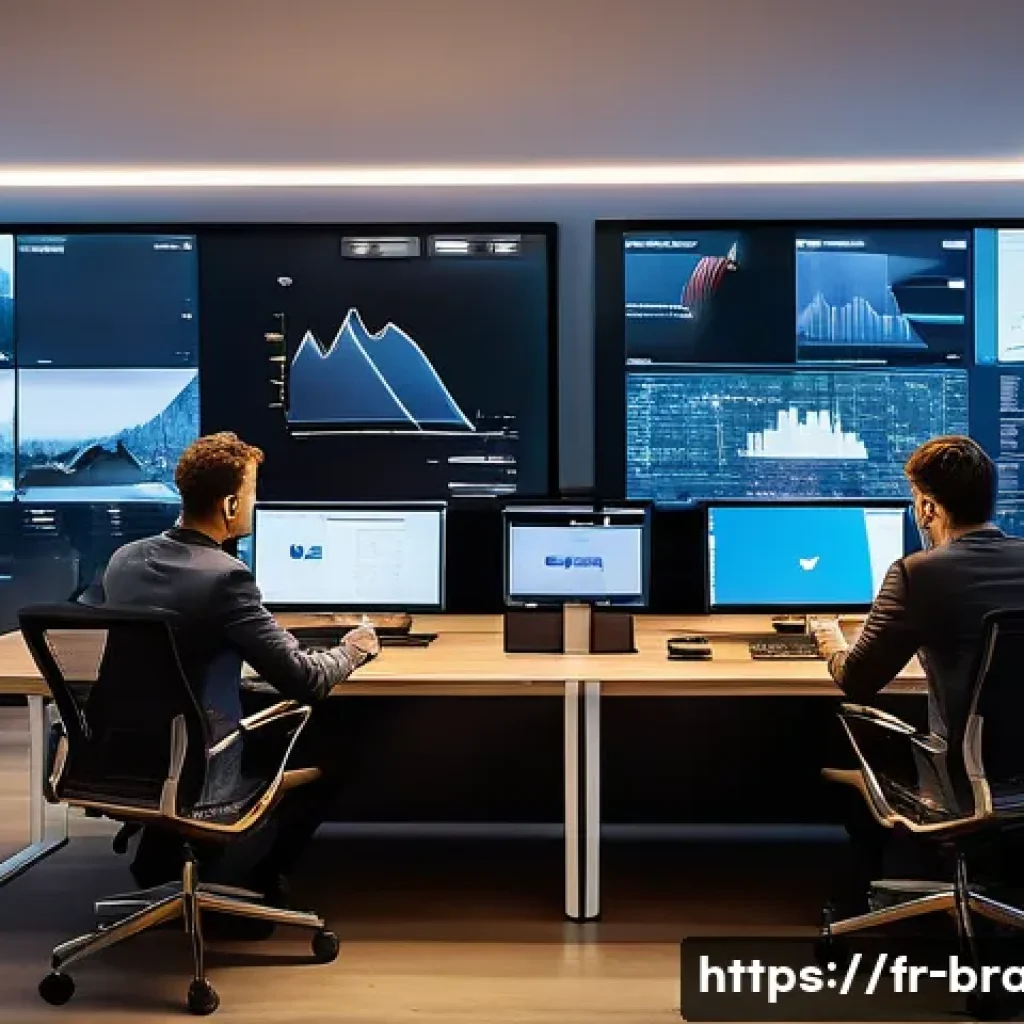 브랜드 커뮤니케이션에서 PR과 광고의 역할 - A modern digital marketing team working late in a sleek Parisian office during evening hours, divers...